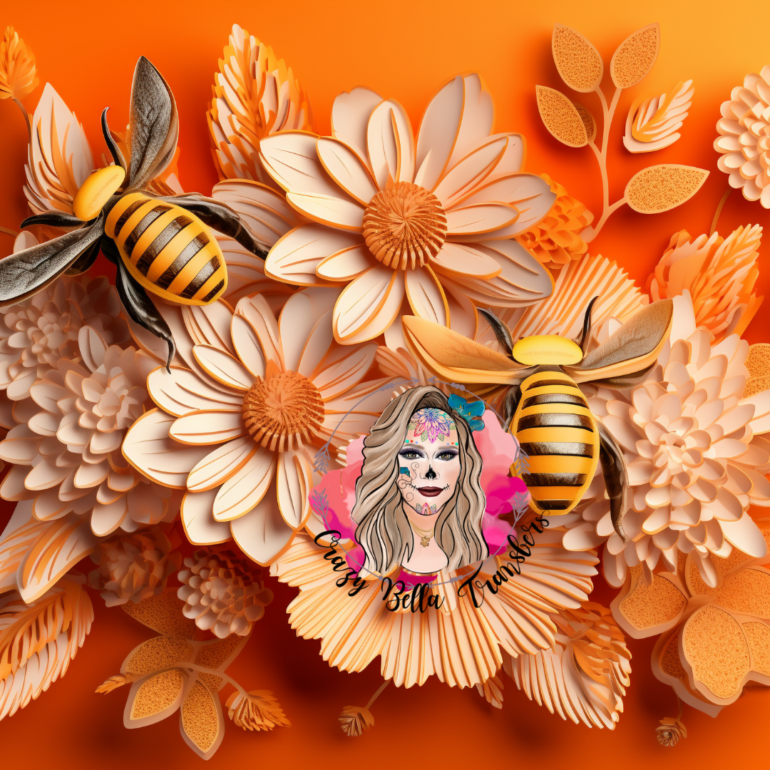 Bees and Flowers Tumbler Wrap