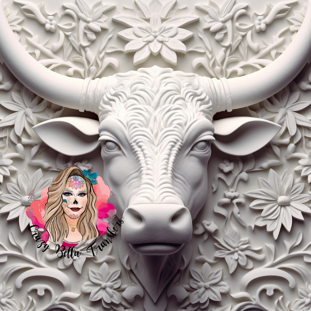 Highland cow white Tumbler Wrap