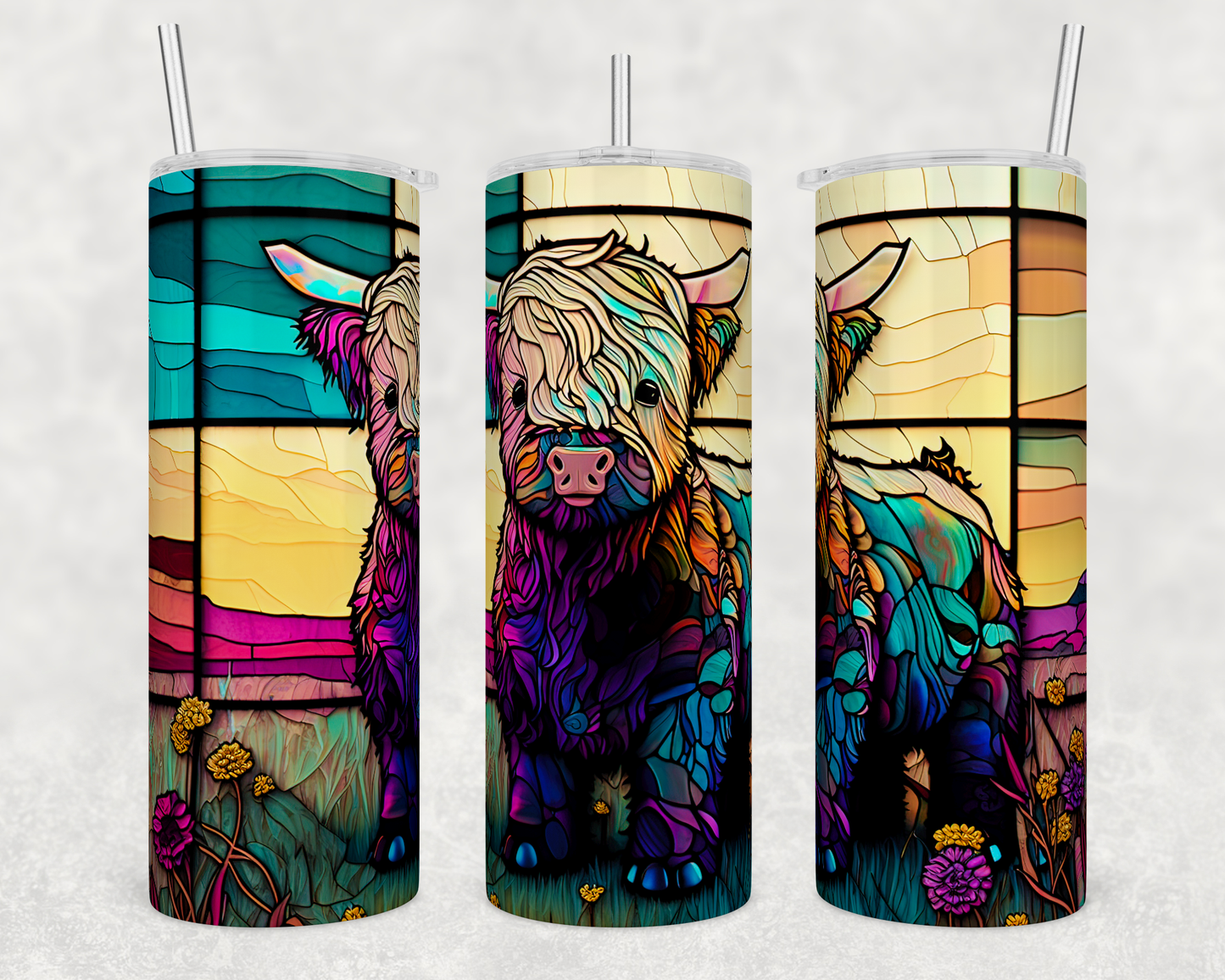 Highland Cow Tumbler Wrap