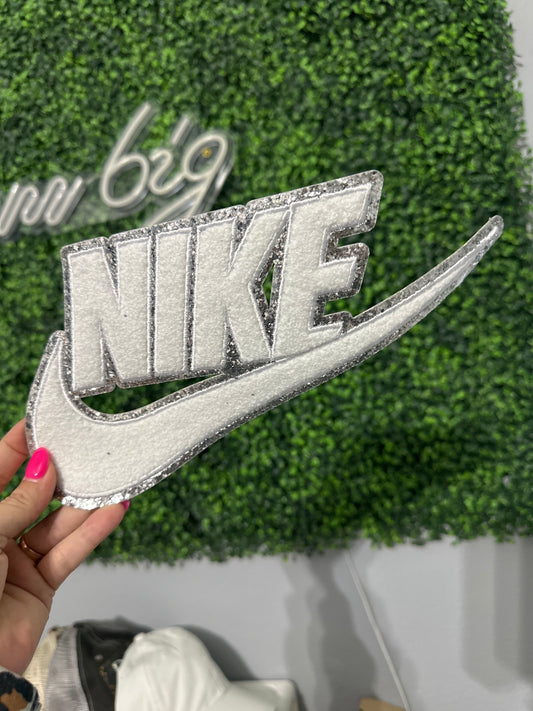 White Nike chenille patch