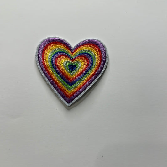 Rainbow heart - hat patch