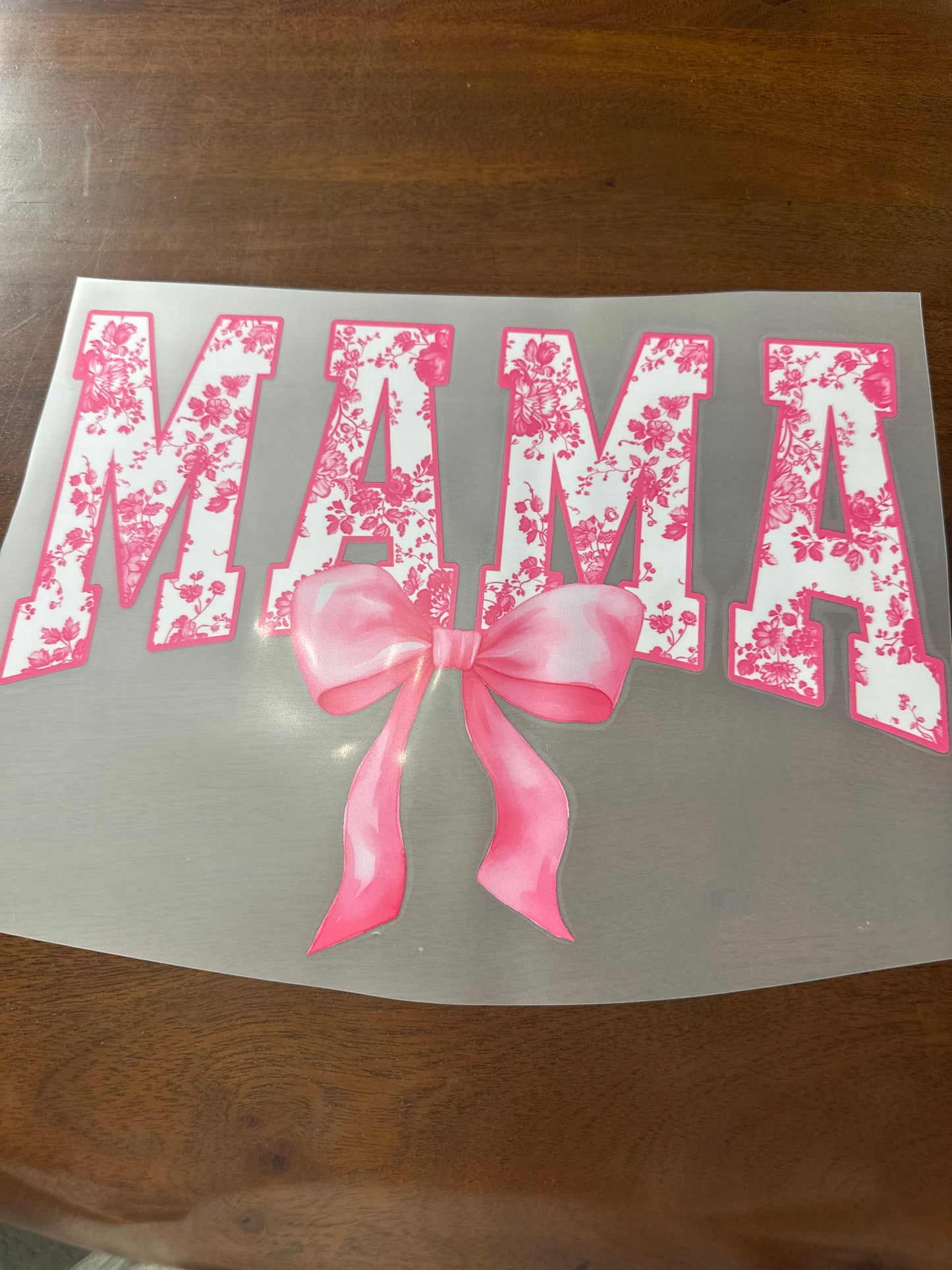 Pink floral mama bow