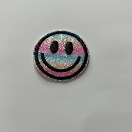 Glitter smiley - hat patch