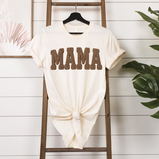 Brown stitched mama