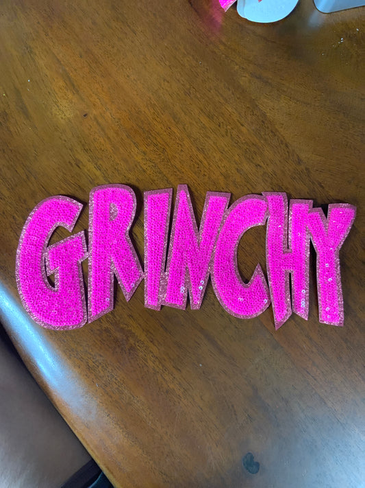 Grinchy pink patch