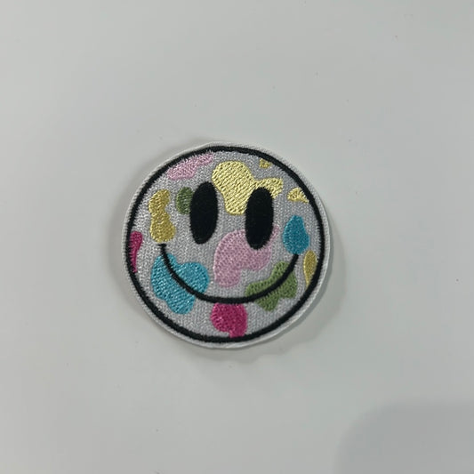 Cow print smiley - hat patch