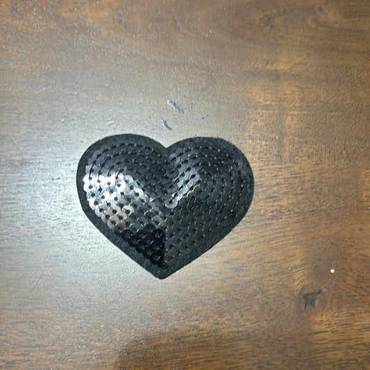 Black sequins heart