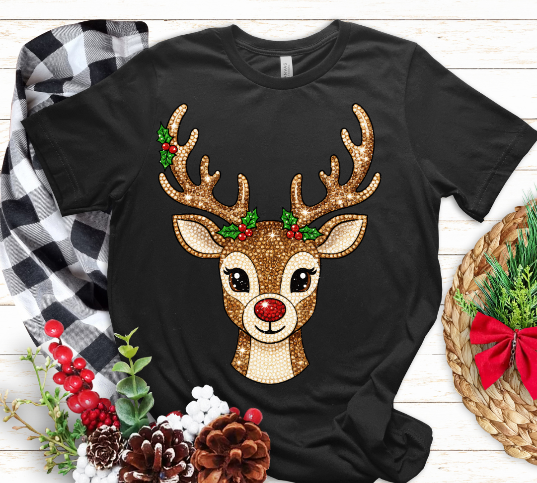 Faux rhinestone deer