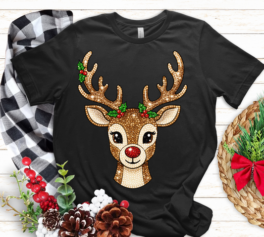 Faux rhinestone deer