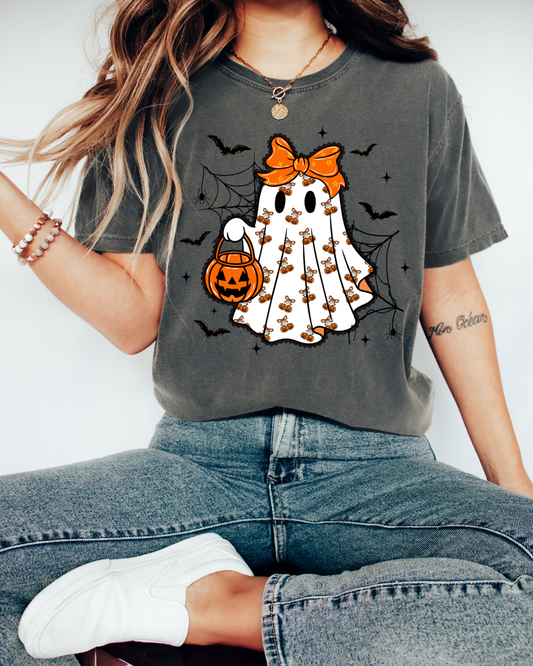 Ghost with cherry pumpkins