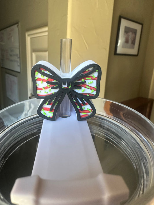Tree cake bow - straw topper
