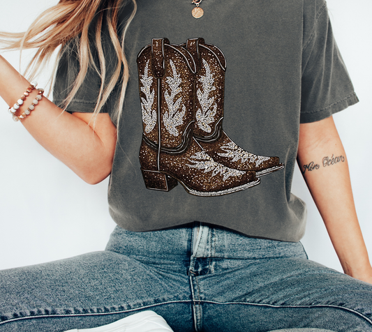 faux Rhinestone boots