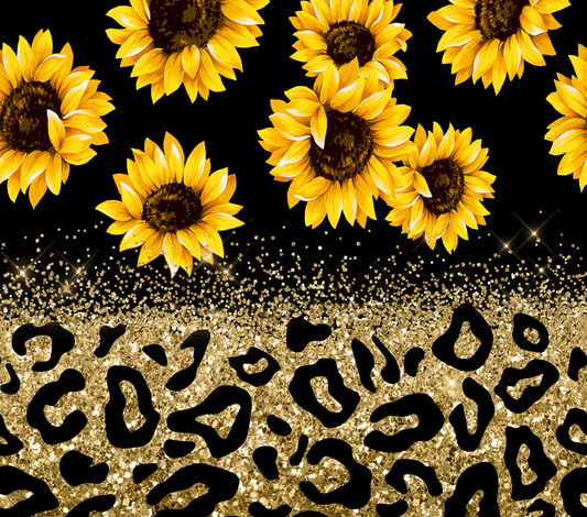 Sunflower and cheetah Tumbler Wrap