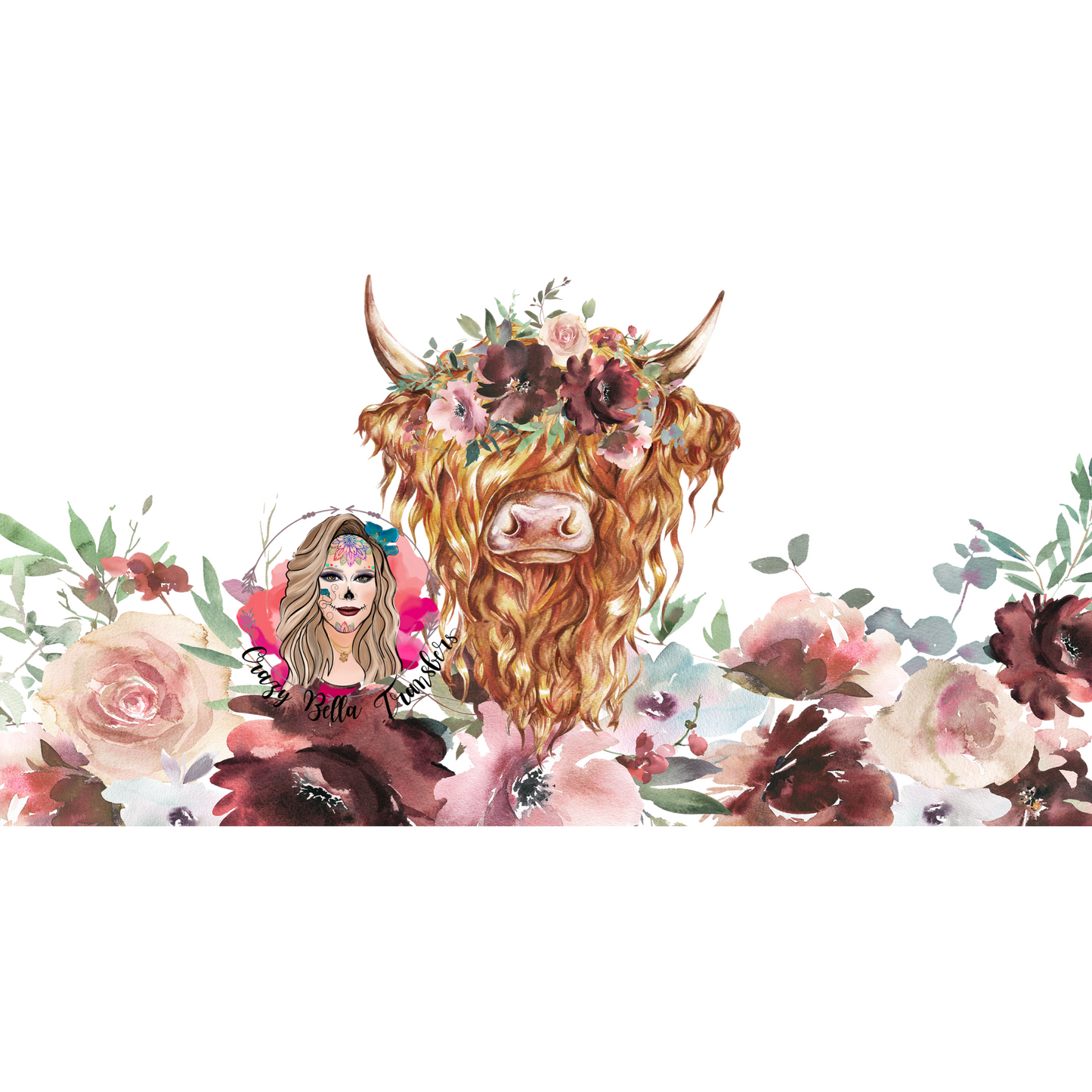 Cow head Floral-16oz