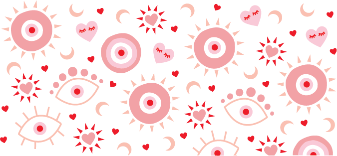 Pink evil eye-16oz